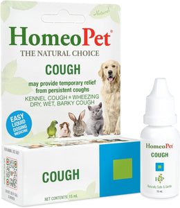 HomeoPet Cough, Natural Cough Supplement for Dogs, Cats, and Other Pets, Safe and Gentle Cough Medicine, 15 Milliliters