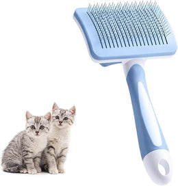 Vinabo Cat Brush,Dog Brush Cat Grooming Comb,Self Cleaning Pet Slicker Brushes,for Short Haired Cats, Small Dog Grooming Brush Safe and Smooth,Cat Massage Clean Tangled(Blue)