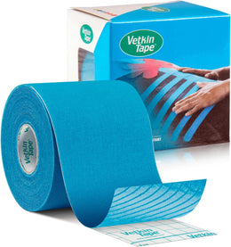 VetkinTape® Veterinary Kinesiology Tape Blue | kinesiology Tape For Horses & Dogs | Equine & Canine Kinesiotape | Latex Free and TÜV Quality Mark Certified Ktape | 6cm-5m | Pack of 1 Roll