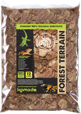 Komodo Forest Terrain Large Orchid Bark Chips Natural Substrate for Reptiles Terrarium Vivarium Habitat Royal Python Day Gecko Bedding - 12L