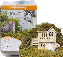 150g Hamster Moss for Hamsters Bedding, Small Animal Habitat Decoration, Good for Hamster Cages Accessories