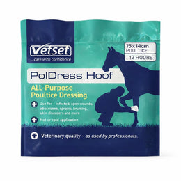 Poultice for Horses | Veterinary Hoof and Wound Poultice | For Abscess, Swelling, Infection, and Inflammation | Hot Cold or Dry Use | PolDress 15cm x 14cm (Pack of 1)
