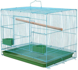 Buwei Wire Rectangular Small Cage for Small Birds and Canaries Rekord Equipped Feeders