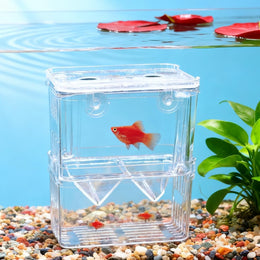 Aquarium Fish Breeding Box Transparent Acrylic Plastic Breeder Box for Fish Tank Baby Separator Tanks for Shrimp Hatchery Incubator Small Isolation Divider Betta Goldfish (9.5x6.5x13cm)