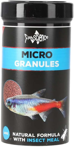 FishScience Tropical Micro Granules 140g (250ml) | Catfish Food for Tropical Fish | Supports Colour, Immunity, Growth & Overall Health