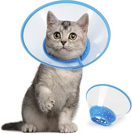 Vivifying Cat Cone, Adjustable 4.7-5.7 Inches Lightweight Cat Recovery Cone Elizabethan Collar for Very small puppies, Kittens, Rabbits (Blue)