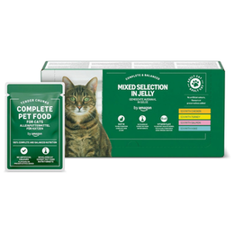Grain-Free Complete Wet Food for Adult Cats, Mixed Selection In Jelly, 4.8 kg (48 pouches of 100g)