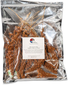 Parrot Essentials Red Millet Spray Bird Food (250g) – Healthy Parrot Food, Natural Bird Treats, Millet for Budgies, Cockatiel Treats, Conure, Lovebird, Parakeets and Budgies Food