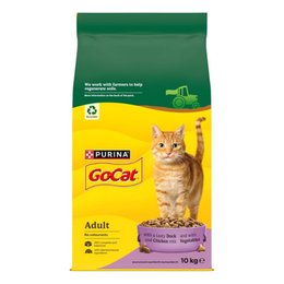 GO-CAT Adult Dry Cat Food Chicken and Duck 10kg Pack