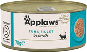 Applaws 100% Natural Wet Cat Food 24 x 70g Tuna Fillet Tins in Broth