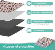 2 Pack 80*70cm Washable Puppy Pads, Non-Slip Waterproof Pet Pee Mat Super Absorbent, Reusable Puppy Training Pads for Home/Car/Travel