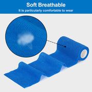 12 Rolls Cohesive Bandage 4 Inch Self Adherent Cohesive Bandages 10cm x 4.5m Horse Dog Tail Bandage Pet Vet Wrap Self Adhesive Bandages for Wrist Ankle Sports Wrap Tape (Blue)