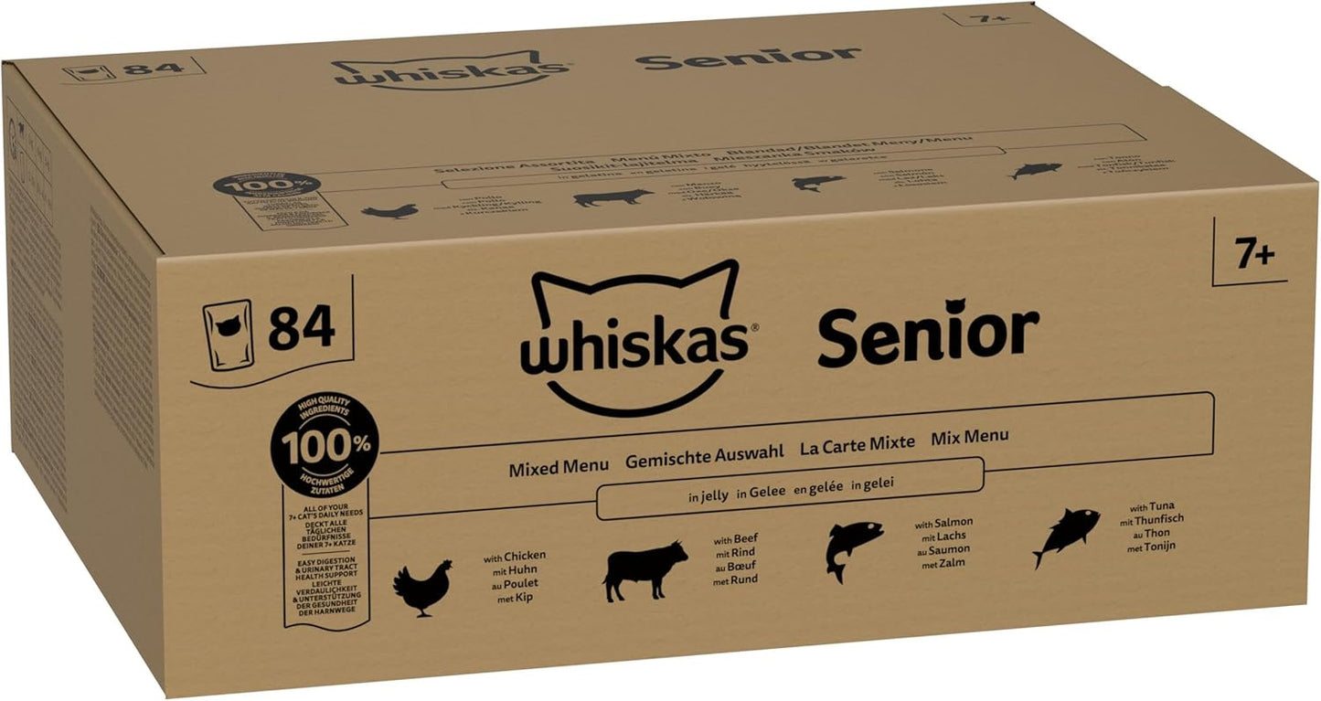 WHISKAS Adult Wet Cat Food in Jelly 84x85g Mixed Menu