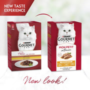 GOURMET Mon Petit Intense Fish Variety Tuna, Salmon, Trout Wet Cat Food 6x50g (Pack of 8)