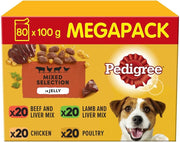 Pedigree Adult Dog Wet Food in Pouch, Mixed Selection in Jelly, 40x100g