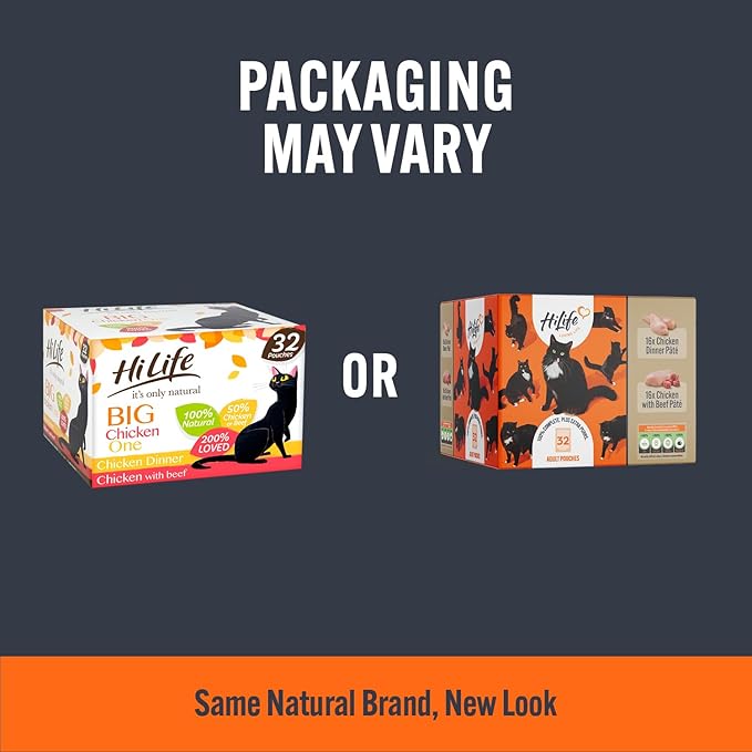 HiLife It's Only Natural Cat Pouch Multipack The Big Chicken One In Jelly 32x70g