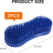 Magic Brush Horse, 2 Pcs Blue Cleaning and Massage Tool, Blue Hor-se Brushes for Groomin-g, Durable Ho-rse Grooming Brush Equestrian Massage Tool for Horse Grooming Care