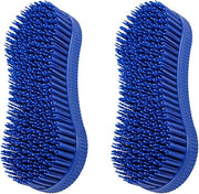 2Pcs Horse Grooming Brush,Blue Horse Brushes for Grooming,Equestrian Massage Tool for Horse Grooming Care,Multifunction and Durable,Easy to Clean