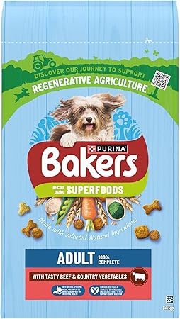 BAKERS Superfoods Adult Dry Dog Food Beef with Vegetables 14kg Pack