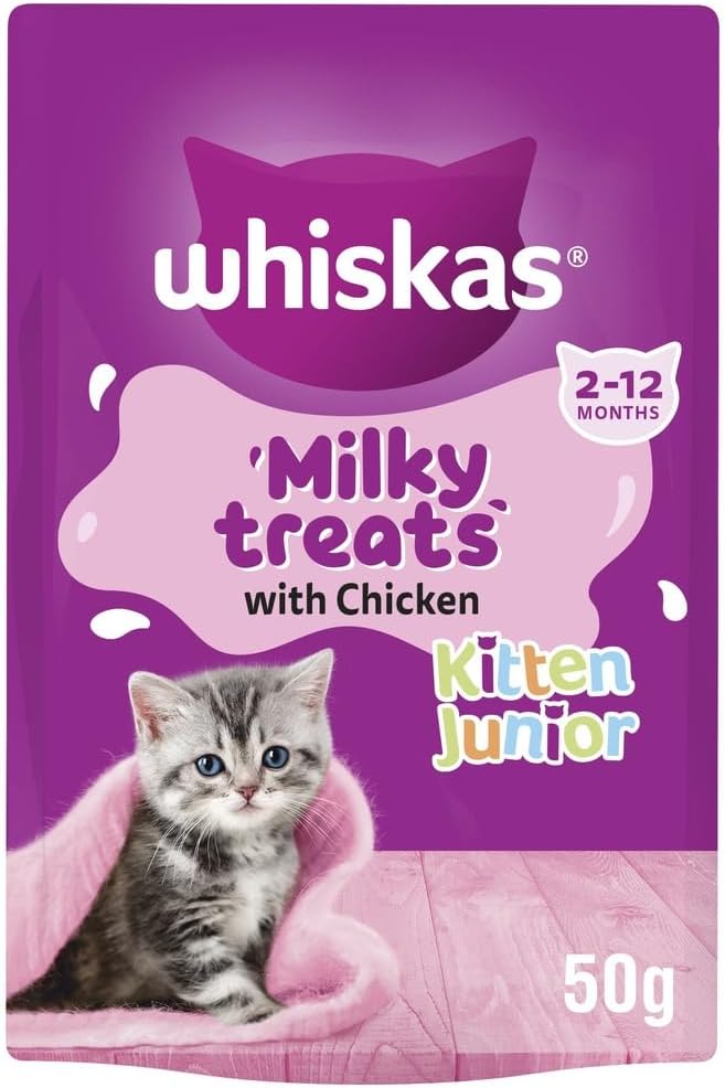 Whiskas Kitten Milky Treats Cat Treats 50 g, pack of 6