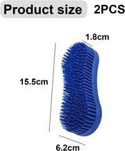 2Pcs Horse Grooming Brush,Blue Horse Brushes for Grooming,Equestrian Massage Tool for Horse Grooming Care,Multifunction and Durable,Easy to Clean