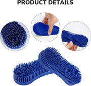 Magic Brush Horse, 2 Pcs Blue Cleaning and Massage Tool, Blue Hor-se Brushes for Groomin-g, Durable Ho-rse Grooming Brush Equestrian Massage Tool for Horse Grooming Care