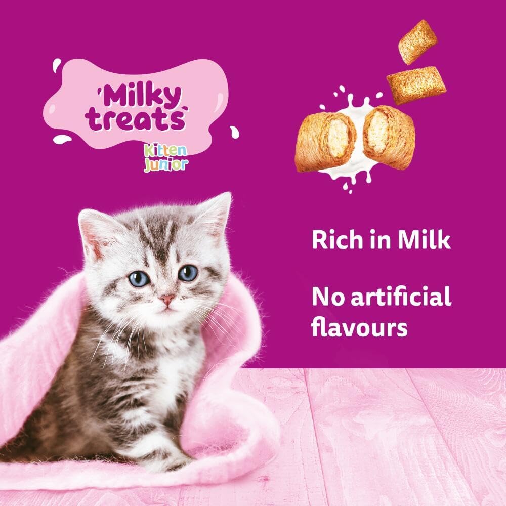 Whiskas Kitten Milky Treats Cat Treats 50 g, pack of 6