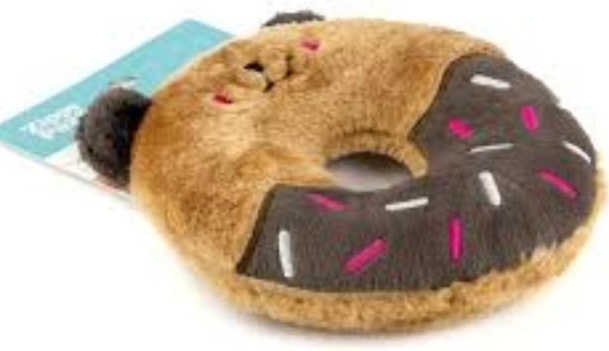 ZippyPaws Donutz Buddies Interactive Pet Toys - Donut Dog Hide and Seek Toy, Puppy Toys, Colorful Squeaky Dog Toys, Bear, original, (ZP1032)