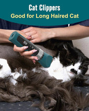 oneisall Cat Clippers for Matted Fur, 5-Speed Quiet Cordless Cat&Dog Grooming Clippers for Long Hair,IPX6 Waterproof Dog Trimmer Shaver for Dogs Cats Animals