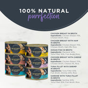 Encore 100 percent Natural Adult Wet Cat Food, Chicken and Fish Selection Bulk Pack in Broth 70 g Tins (Total of 48 Tins)