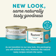 Applaws 100% Natural Wet Cat Food 24 x 70g Tuna Fillet Tins in Broth