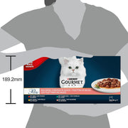 Gourmet Purina Perle fine strip with chicken, beef, salmon and rabbit, wet food for cats (60 pcs x 85 g packets).