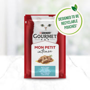 GOURMET Mon Petit Intense Fish Variety Tuna, Salmon, Trout Wet Cat Food 6x50g (Pack of 8)