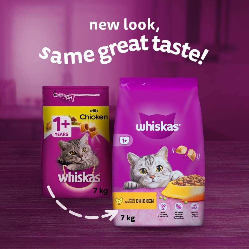 WHISKAS Adult Dry Cat Food 7kg with Chicken