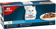 GOURMET Perle Ocean Collection Adult Wet Cat Food Mini Fillets in Gravy Tuna, Shrimp, Plaice, Salmon, White fish, Ocean Fish 40 x 85g Pouches