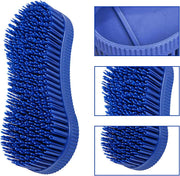 2Pcs Horse Grooming Brush,Blue Horse Brushes for Grooming,Equestrian Massage Tool for Horse Grooming Care,Multifunction and Durable,Easy to Clean