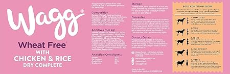 Wagg Wheat Free Complete Dry Adult Dog Food Chicken & Rice 12kg - For Sensitive Stomachs