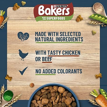 BAKERS Superfoods Adult Dry Dog Food Beef with Vegetables 14kg Pack