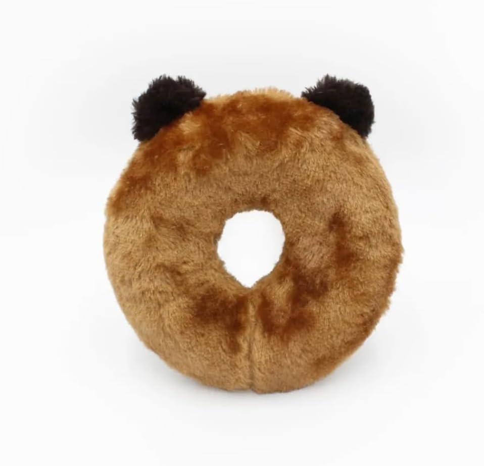 ZippyPaws Donutz Buddies Interactive Pet Toys - Donut Dog Hide and Seek Toy, Puppy Toys, Colorful Squeaky Dog Toys, Bear, original, (ZP1032)