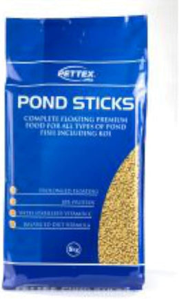 Pettex Premium Complete Natural Pond Sticks Fish Food, 5 kg, transparent