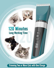 oneisall Cat Clippers for Matted Fur, 5-Speed Quiet Cordless Cat&Dog Grooming Clippers for Long Hair,IPX6 Waterproof Dog Trimmer Shaver for Dogs Cats Animals