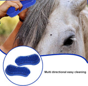 2Pcs Horse Grooming Brush,Blue Horse Brushes for Grooming,Equestrian Massage Tool for Horse Grooming Care,Multifunction and Durable,Easy to Clean