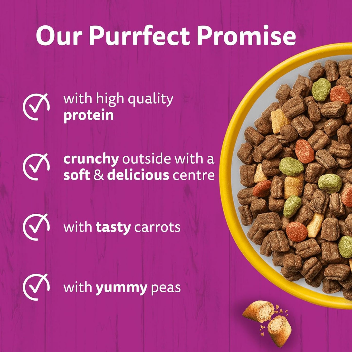 WHISKAS Senior Dry Cat Food 1.9kg with Chicken (Pack of 4)