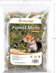 Niteangel 5L Forest Moss Soft Natural Moss Bedding Nesting for Dwarf Syrian Hamsters, Gerbils, mices, Degus or Other Small Animal