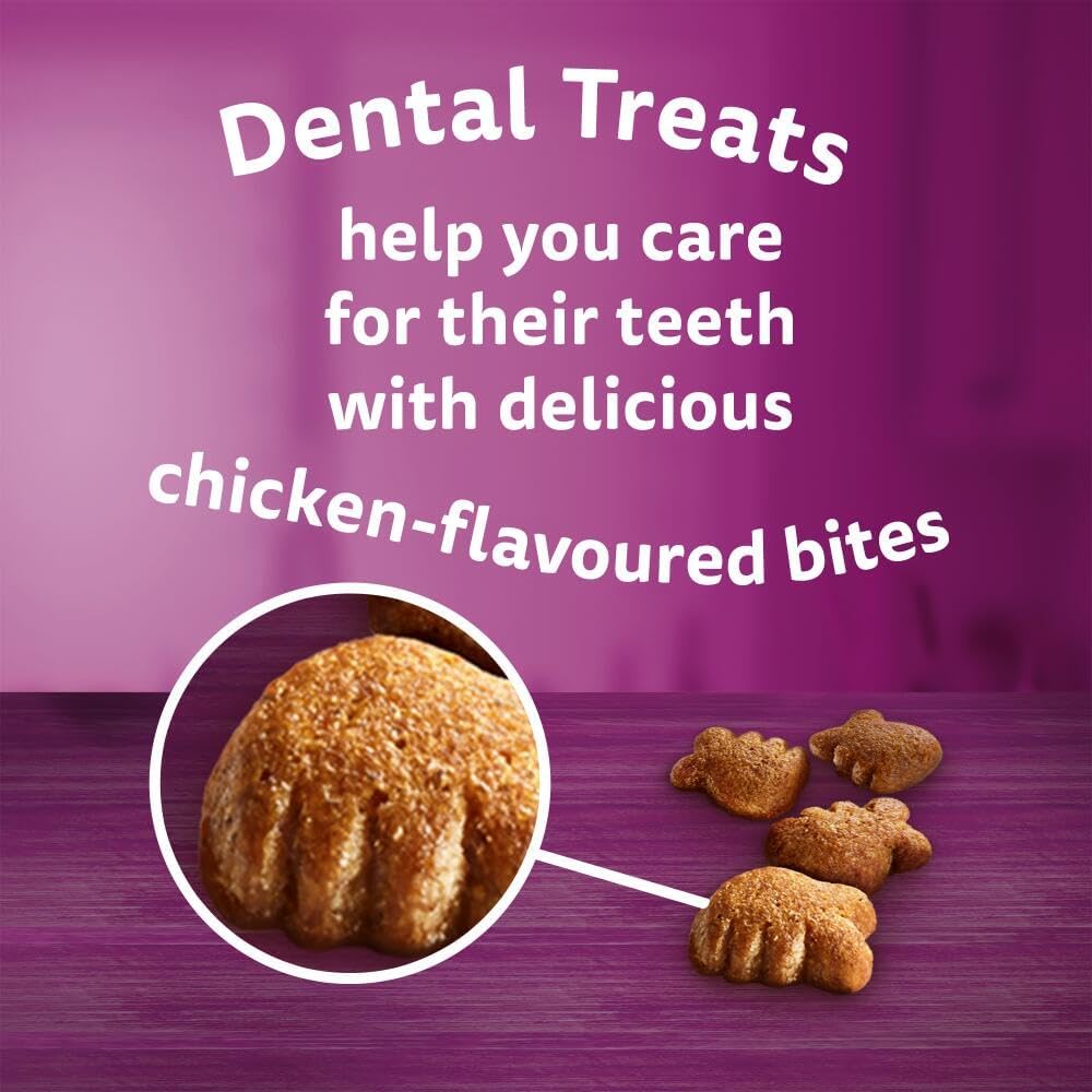Whiskas Dentabites Cat Treats with Tasty Chicken - Oral Health Support for Cats 40 g (Pack of 6)