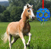 𝟐 𝐏𝐀𝐂𝐊 Horse Treat Ball Hay Feeder Holder Hanging Slow Feeding Toy with 150cm Rope Horse Ball Feeder Bag Stable Field Box Rest Toys for Goat Sheep Horse Paddock Rest Relieve Stress