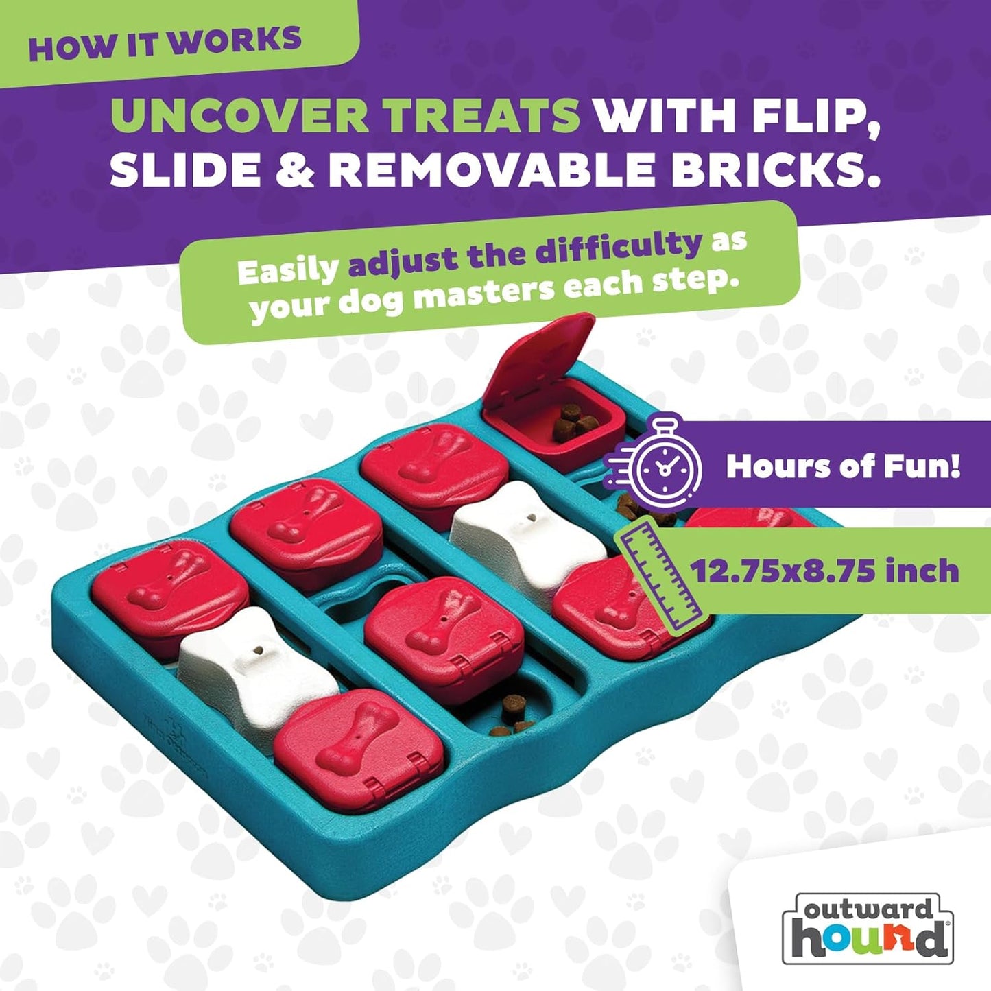 :Outward Hound Nina Ottosson Interactive Dog Toys - Medium Level 2 - Dog Puzzle Toys and Treat Dispenser for Boredom Relief, Mental Stimulation and Dog Enrichment - Reduces Anxiety, Engages Smart Dogs