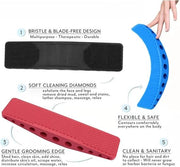 Equiessentials Master Groomer 2.0, Massage Comb for Shedding & Cleaning, Pet Grooming Tool for Horses, Dogs, Cats (red,1pcs)