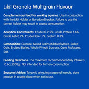 Likit Granola Multigrain Horse Treat 550g | Long Lasting, Boredom & Stress Reliever | 550g