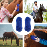 2Pcs Horse Grooming Brush,Blue Horse Brushes for Grooming,Equestrian Massage Tool for Horse Grooming Care,Multifunction and Durable,Easy to Clean